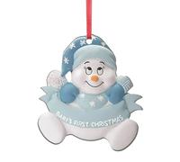 Christmas Tree Hanging Decorations - Snowman, Penguin, Pair of Hanging Ornaments, Home Decor, Mini Acrylic Figurines with Co Finish