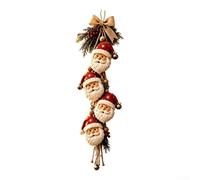Christmas Tree Hanging Ornament 17cm Wooden Santa Design | Classic red finish, flat 2D design, for durable for jujube wood, festive home accent, holiday idea