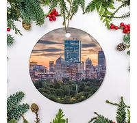 Christmas Tree Hanging Ornament Dogs Massachusetts Usa Downtown Line Over The Park Ceramic Christmas Ornaments Xmas Tree Hanging Ornaments With Lanyard For Indoor Family Party