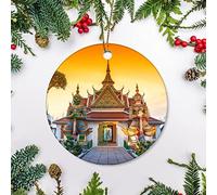 Christmas Tree Hanging Ornament The Church Of Wat Arun Wat Arun Is A Buddhist Temple Ceramic Christmas Ornaments Xmas Tree Hanging Ornaments With Lanyard For Family Home Holiday
