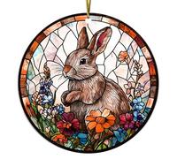 Christmas Tree Hanging Ornaments 2025 Acrylic Shaker Ornament (Bunny Flower)