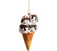 Christmas Tree Hanging Ornaments Plastic Cookie Cake Old Man Decorative Pendant for Holiday Tree Decoration and Festive Home Display (Ice Cream Cone)