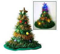 Christmas Tree Hat with Light Santa Light-Up Felt Party Hat Holiday Party Supplies