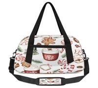 Christmas Tree Holly Berries Candy Kids Overnight Duffle Bags Boys Girls Teen Sports Gym Bag for Weekender Travel Gymnastics Dance Ballet