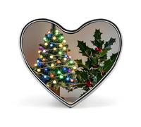 Christmas Tree Holly Lapel Pin Exquisite Fashion Brooches Personalized Buttons Badge Novelty Unique Button Pins Cute Heart Shaped Pins Metal Buttons for Backpack Hat Bag Jacket