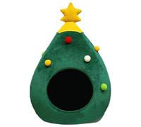 - Christmas Tree House - Soft Plush Cat Bed - For Indoor Use, Cosy Sleeping Nest | Kitten , Shelter for Small Animals, for Cosy Rest in Winter and for FA
