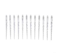 Christmas Tree Icicle Ornaments 12 pcs Pendant Set with Cord for Hanging Clear Plastic Icicles for Holiday Season Decoration (24*A-L)