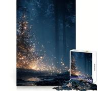 Christmas Tree in Enchanted Forest 1000 Piece Jigsaw Puzzles for Adults Jigsaw Sharp Brain Good Thick Family Pastime Classic Xmas Gift (38x26cm)