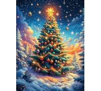 Christmas Tree in Magical Forest 500 Piece Jigsaw Puzzle for Adults Jigsaw Post Work Relaxation Tool Challenging Fun for Friends Family Home Decor 500 PCS
