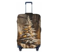 Christmas Tree in Old Room Elastic Travel Luggage Covers Dustproof Scratch-Resistant Suitcase Protector Fit 22-24 Inch