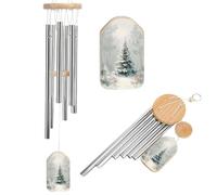Christmas Tree in The Woods Wind Chimes Memorial Deep Tone Windchime with 6 Aluminum Tubes Outdoor Backyard Garden Decoration