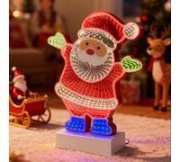 Christmas Tree Infinity Light, LED Mirror Tunnel 3D Effect Decoration with Neon Sign lamp, Hanging Indoor Front Door Wall Decoration, Mini Infinity Light for Bedroom Decor Party Gift (Santa Claus)