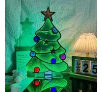 Christmas Tree Infinity Light, LED Mirror Tunnel 3D Effect Decoration with Neon Sign lamp, Hanging Indoor Front Door Wall Decoration, Mini Infinity Light for Bedroom Decor Party Gift (Xmas Tree)
