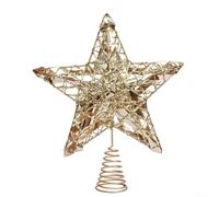 Christmas tree iron star top decoration with five points bringing sophistication and warmth to various seasonal displays (Gold)