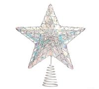 Christmas tree iron star top decoration with five points bringing sophistication and warmth to various seasonal displays (Silver)