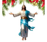 Christmas Tree Jesus Ornament 2D Acrylic Holiday Religious Decor