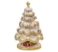 Christmas Tree Jewelry Trinket Boxes Hand Painted Enameled with Shinning Rhinestones, Ring Holder, A Surprise Gift Christmas Decor