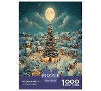 Christmas Tree Jigsaw Puzzles Puzzle for Adults Kids. 1000 Pieces Whimsical Challenge Toy Educational Games Home Decoration for Educational Games Gifts 70x50cm/1000pcs