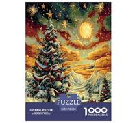 Christmas Tree Jigsaw Puzzles Puzzles for Adults Kids. 1000 Piece Impossible Challenge Toy Educational Games Home Decoration for Educational Games Gifts 70x50cm/1000pcs