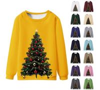 Christmas Tree Jumper for Men UK Sale, Xmas Sweaters Long Sleeve Pullover Crewneck Sweatshirts Novelty Funny T-Shirt Festive Santa Tops Teenagers Warm Cosy Jumpers Plus Size Blouse Gifts for Him
