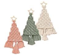 Christmas Tree Kit, Macrame Hand Woven Christmas Trees, Christmas Tree Hanging Ornaments for Holidays Wall Hanging, Boho Christmas Home Decorations