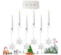 Christmas Tree LED Candles, Flameless LED Candles Decorative Lights, Party Decorations with Remote for Shelf Window Wall Fireplace Home Decor Holiday Garden Outdoor