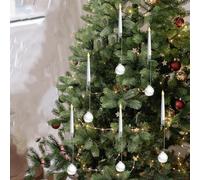 Christmas Tree Led Candles with Clear Crystal Ball Hook,Flameless Flickering Candle Lights,with Remote Control,for Holiday, Home & Party Decor (Ball)