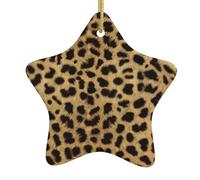 Christmas tree Leopard Animal print Print star shaped ceramic Ornaments,Holiday Creative Home Decoration