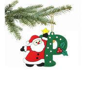 Christmas Tree Letter Ornament - A to Z Personalized Hanging Alphabet Pendant for Xmas Decor, DIY Home Decorations (P)