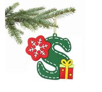 Christmas Tree Letter Ornament - A to Z Personalized Hanging Alphabet Pendant for Xmas Decor, DIY Home Decorations (S)