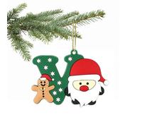 Christmas Tree Letter Ornament - A to Z Personalized Hanging Alphabet Pendant for Xmas Decor, DIY Home Decorations (V)