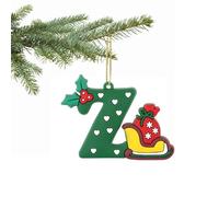 Christmas Tree Letter Ornament - A to Z Personalized Hanging Alphabet Pendant for Xmas Decor, DIY Home Decorations (Z)