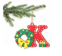 Christmas Tree Letter Ornament - A to Z Personalized Hanging Alphabet Pendant for Xmas Decor, DIY Home Decorations (K)