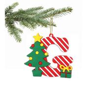 Christmas Tree Letter Ornament - A to Z Personalized Hanging Alphabet Pendant for Xmas Decor, DIY Home Decorations (G)