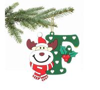 Christmas Tree Letter Ornament - A to Z Personalized Hanging Alphabet Pendant for Xmas Decor, DIY Home Decorations (F)