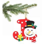 Christmas Tree Letter Ornament - A to Z Personalized Hanging Alphabet Pendant for Xmas Decor, DIY Home Decorations (J)