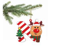 Christmas Tree Letter Ornament - A to Z Personalized Hanging Alphabet Pendant for Xmas Decor, DIY Home Decorations (N)