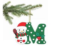 Christmas Tree Letter Ornament - A to Z Personalized Hanging Alphabet Pendant for Xmas Decor, DIY Home Decorations (M)