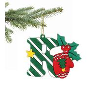 Christmas Tree Letter Ornament - A to Z Personalized Hanging Alphabet Pendant for Xmas Decor, DIY Home Decorations (R)