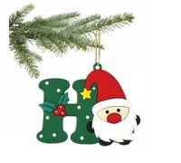 Christmas Tree Letter Ornament - A to Z Personalized Hanging Alphabet Pendant for Xmas Decor, DIY Home Decorations (H)