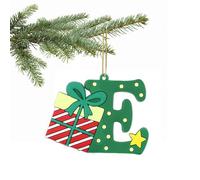 Christmas Tree Letter Ornament - A to Z Personalized Hanging Alphabet Pendant for Xmas Decor, DIY Home Decorations (E)