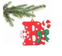 Christmas Tree Letter Ornament - A to Z Personalized Hanging Alphabet Pendant for Xmas Decor, DIY Home Decorations (B)