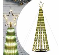 vidaXL LED Christmas Tree 275 LEDs Cold White 180 cm, White