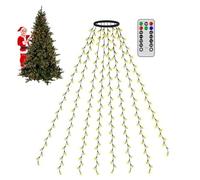 Christmas Tree Lights, 1.5/3M Cascading 8 Modes 3 Timers, Waterproof Indoor Outdoor Twinkle Lights for Garden Xmas Decorations (1.5m/8lines)