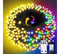 Christmas Tree Lights 105M, LED Christmas Lights Outdoor Warm+Colored | Mains Powered, Memory& Timer, Remote, 11 Modes, Color Changing, IP65 Waterproof, for Christmas Decoration