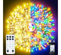 Christmas Tree Lights 105M, LED Fairy Lights Plug in Warm/Multicolour | Mains Powered, Memory& Timer, Remote, 11 Modes, Color Changing, IP65 Waterproof, for Christmas Decoration