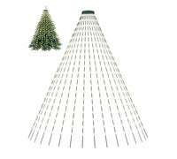 Christmas Tree Lights, 400 LED Christmas Lights with 8 Light Modes & Memory Function, 6.6FT x 16 Lines Outdoor Christmas Light with Timing Function for Christmas Decorations - Warm White