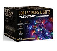 Christmas Tree Lights 500 LED 12.5m Multi-Colour - 2.5cm Bulb Distance Fairy String Lights Plug in with Timer and Memory Functions - Suitable for Outdoor/Indoor Use