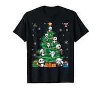 Christmas Tree Lights and Kawaii Panda Bear X-Mas T-Shirt