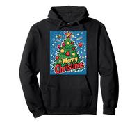 Christmas Tree Lights Christmas Tree Baubles Pop Art Xmas Pullover Hoodie